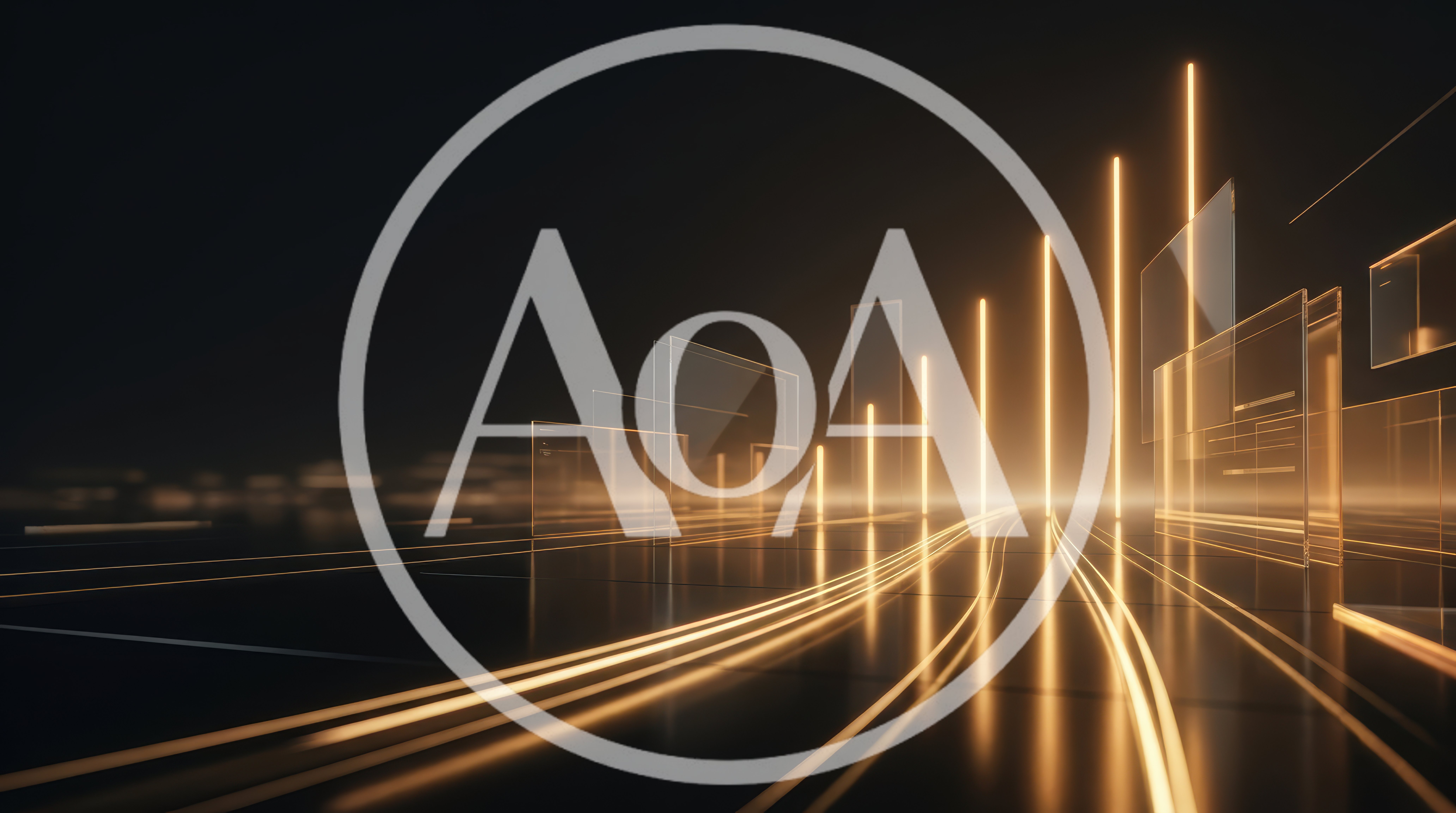 Abstract Digital Data Visualization With Glowing Light Trails