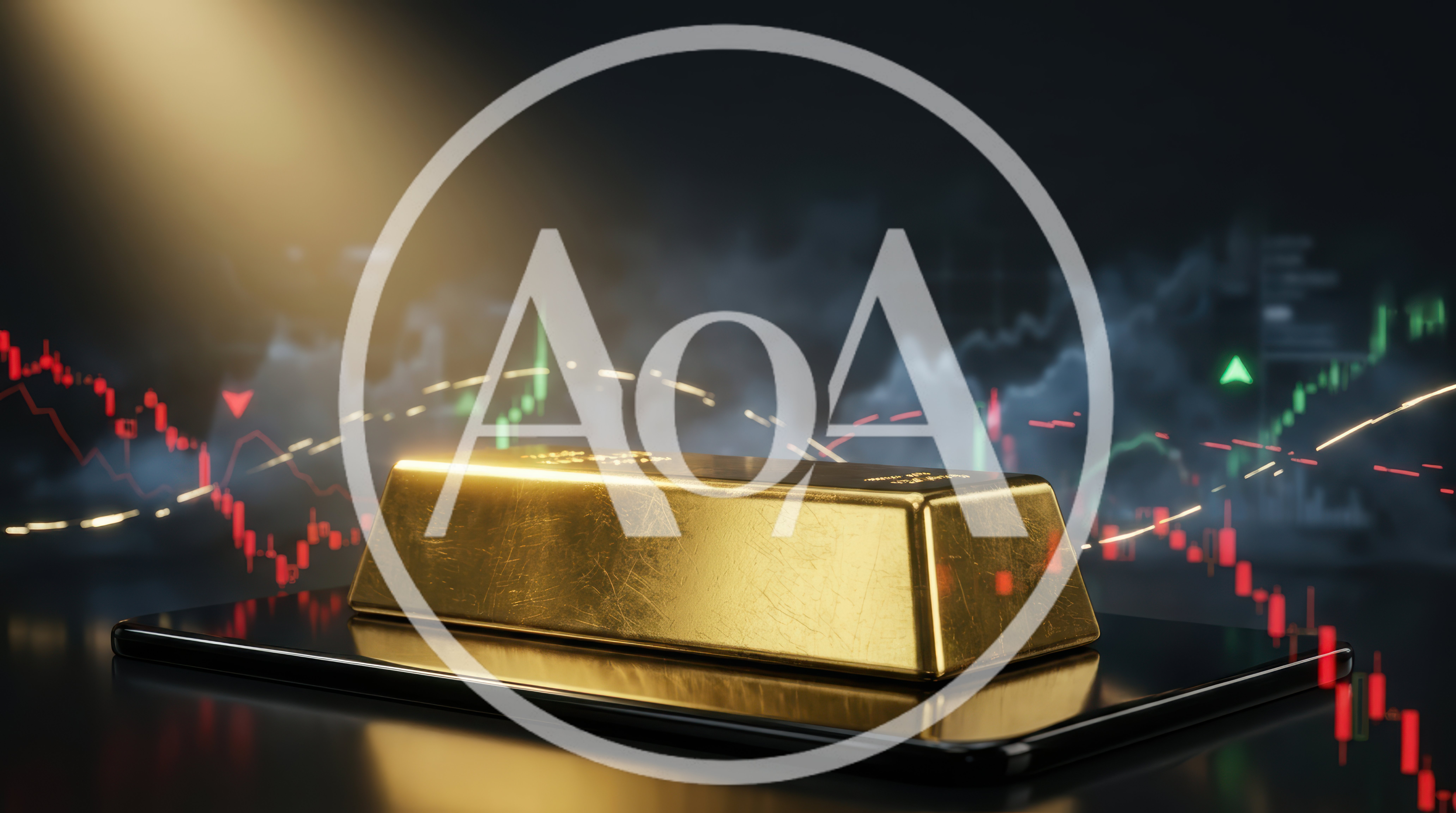 Gold Bar Resting On A Digital Tablet Screen