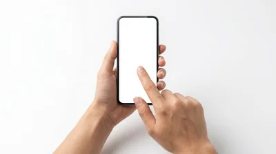 Person Holding Smartphone With Blank Screen