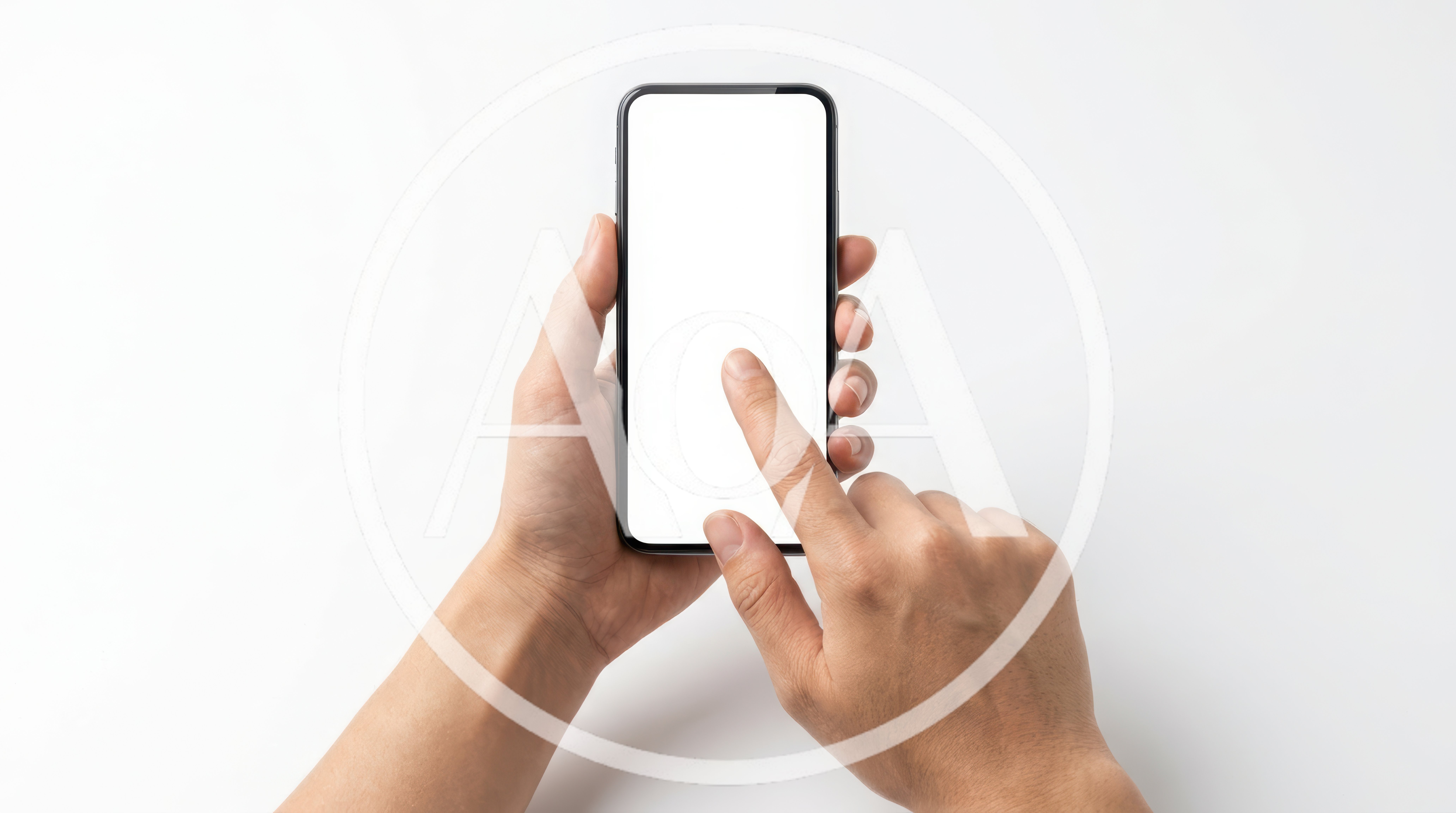 Person Holding Smartphone With Blank Screen