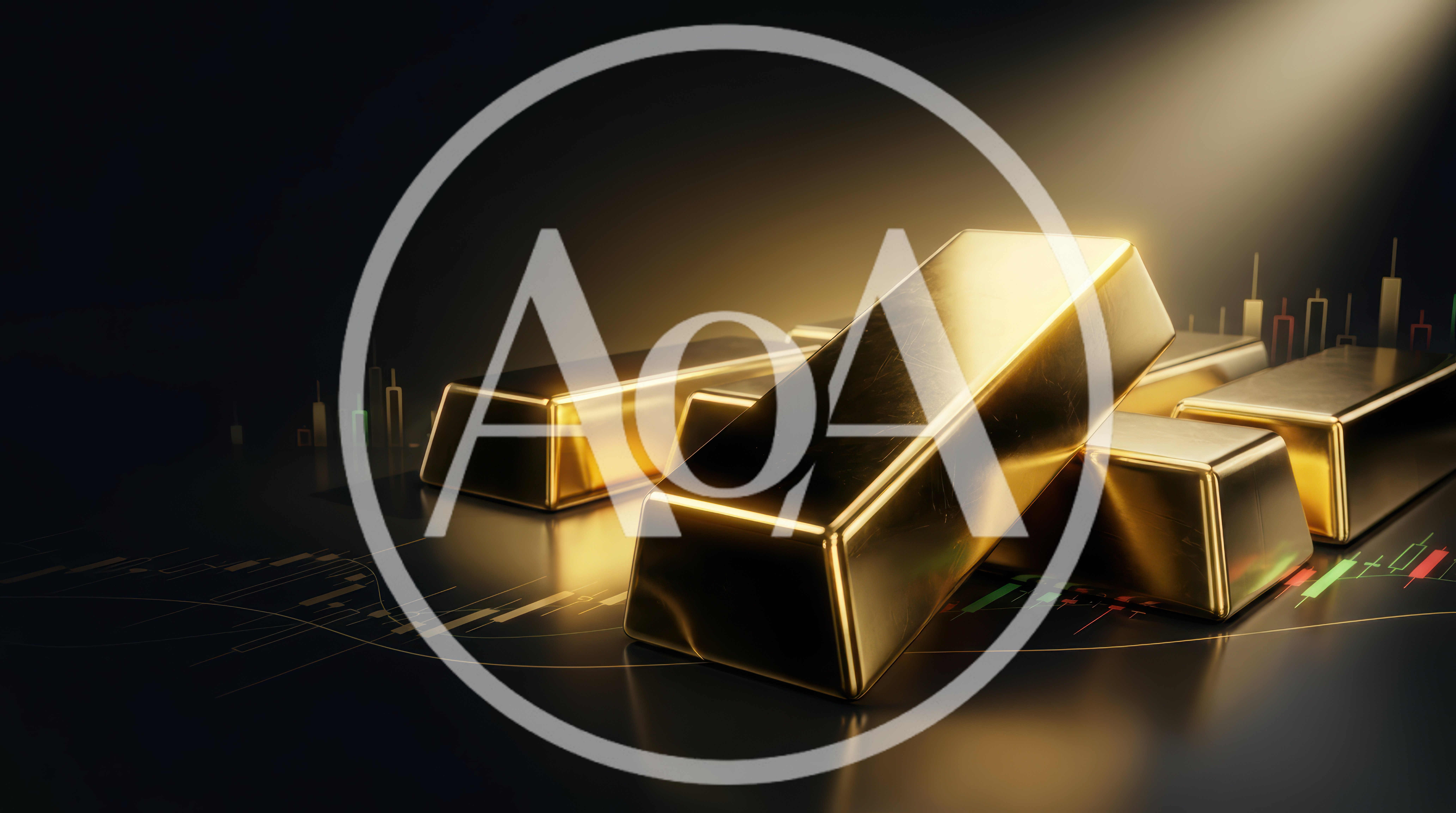 Gold Bars Resting On Financial Trading Charts
