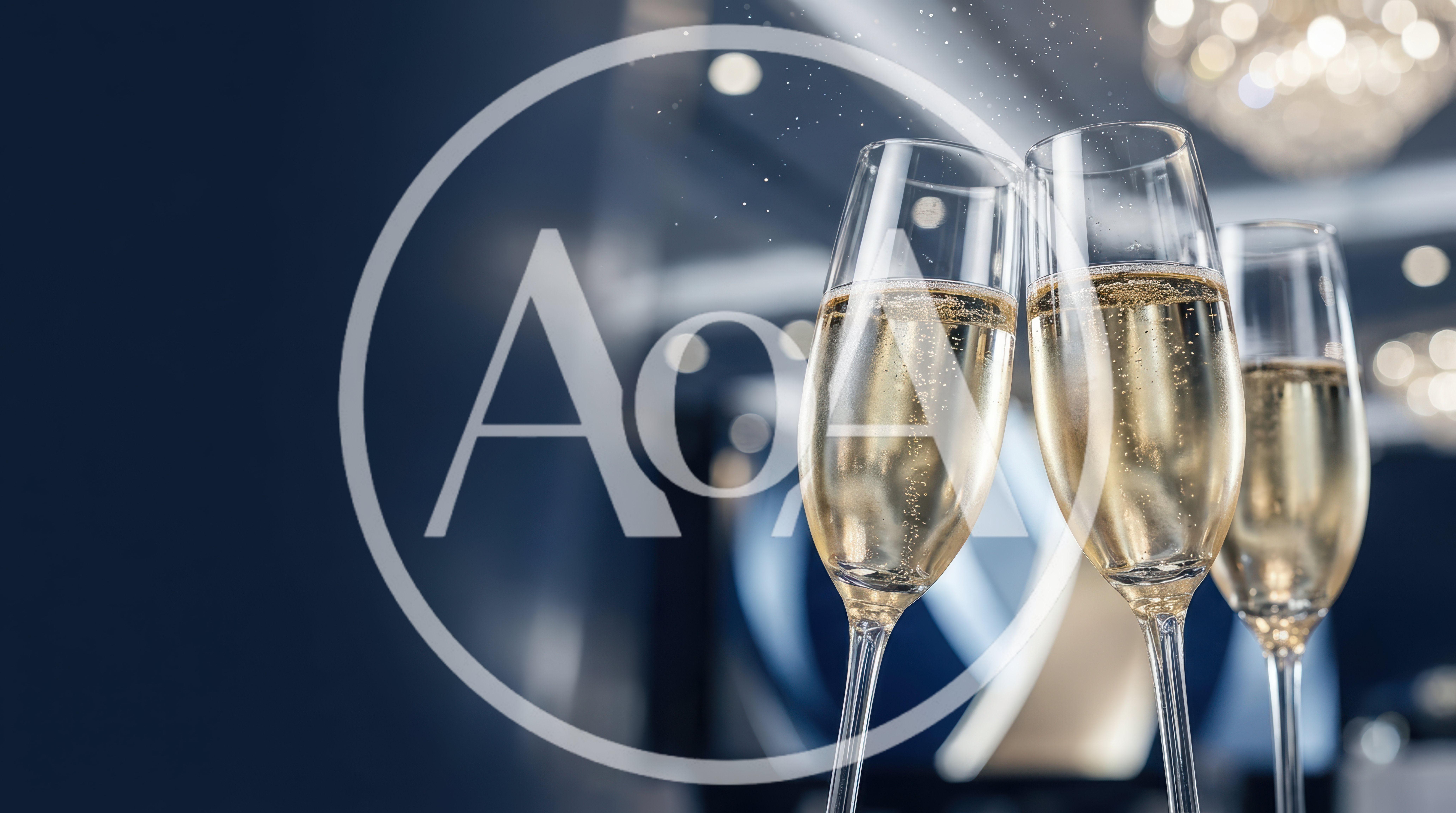 Three Champagne Flutes Toasting At A Formal Event
