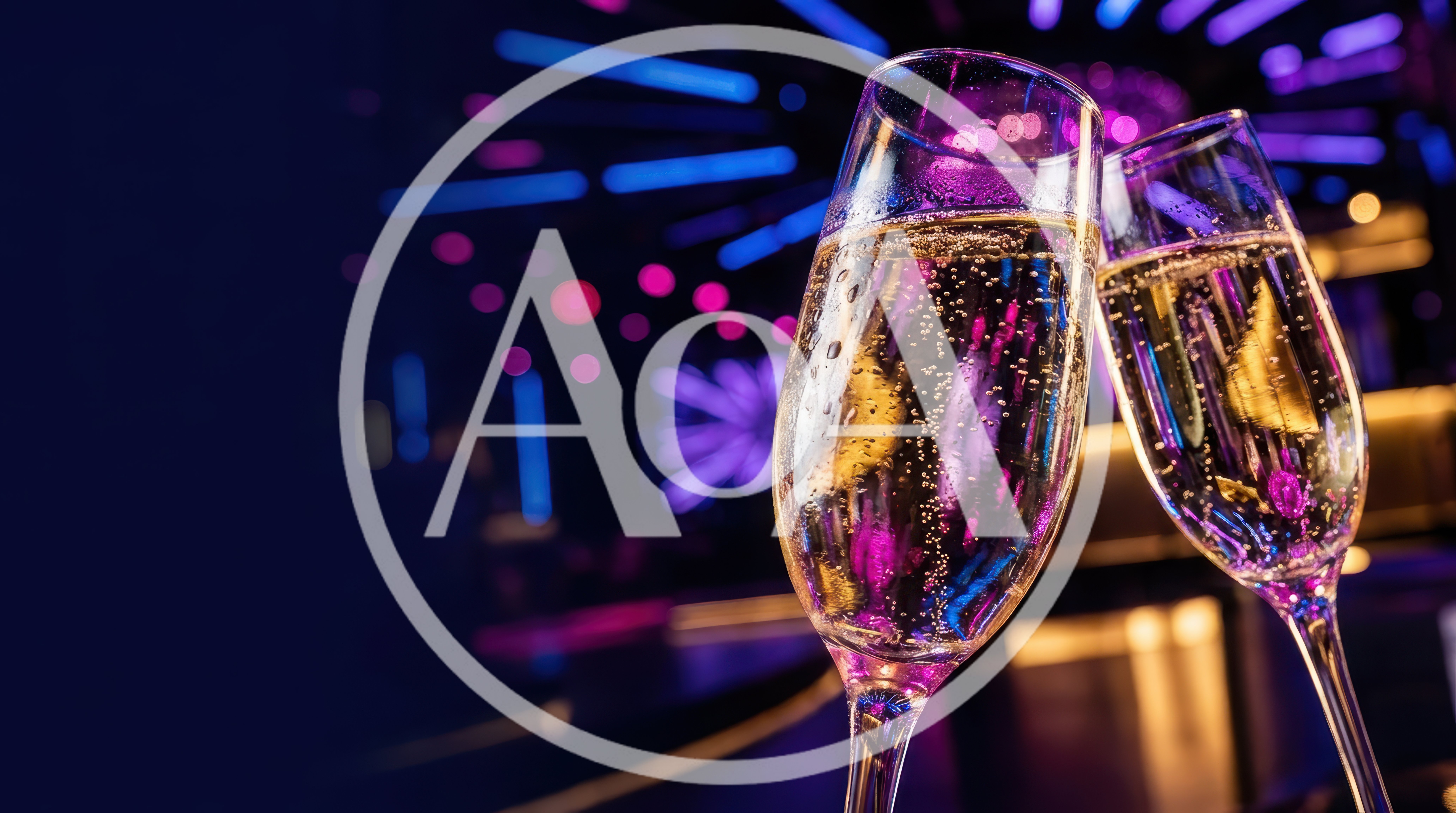 Two Champagne Flutes Toasting In A Nightclub