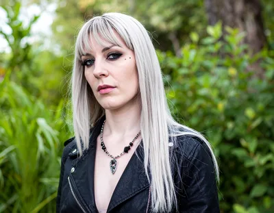 Portrait Of A Young Woman With Platinum Blonde Hair