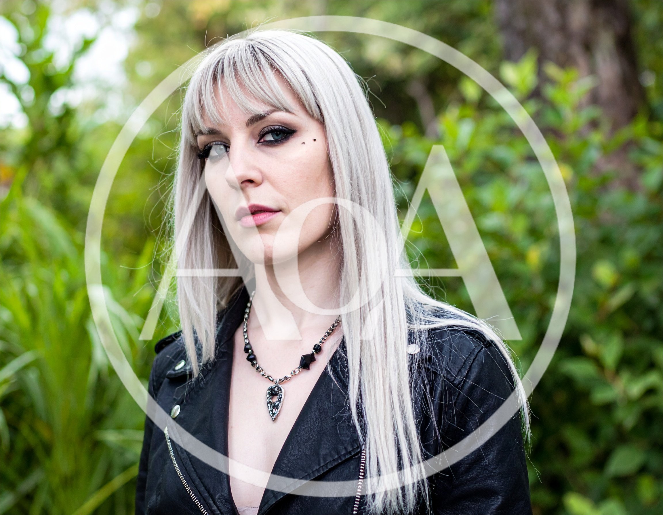 Portrait Of A Young Woman With Platinum Blonde Hair