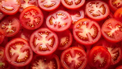 Fresh Sliced Red Tomatoes Background