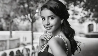 Portrait Of A Young Girl In Elegant Evening Wear