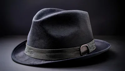 Classic Dark Fedora Hat On A Dark Surface