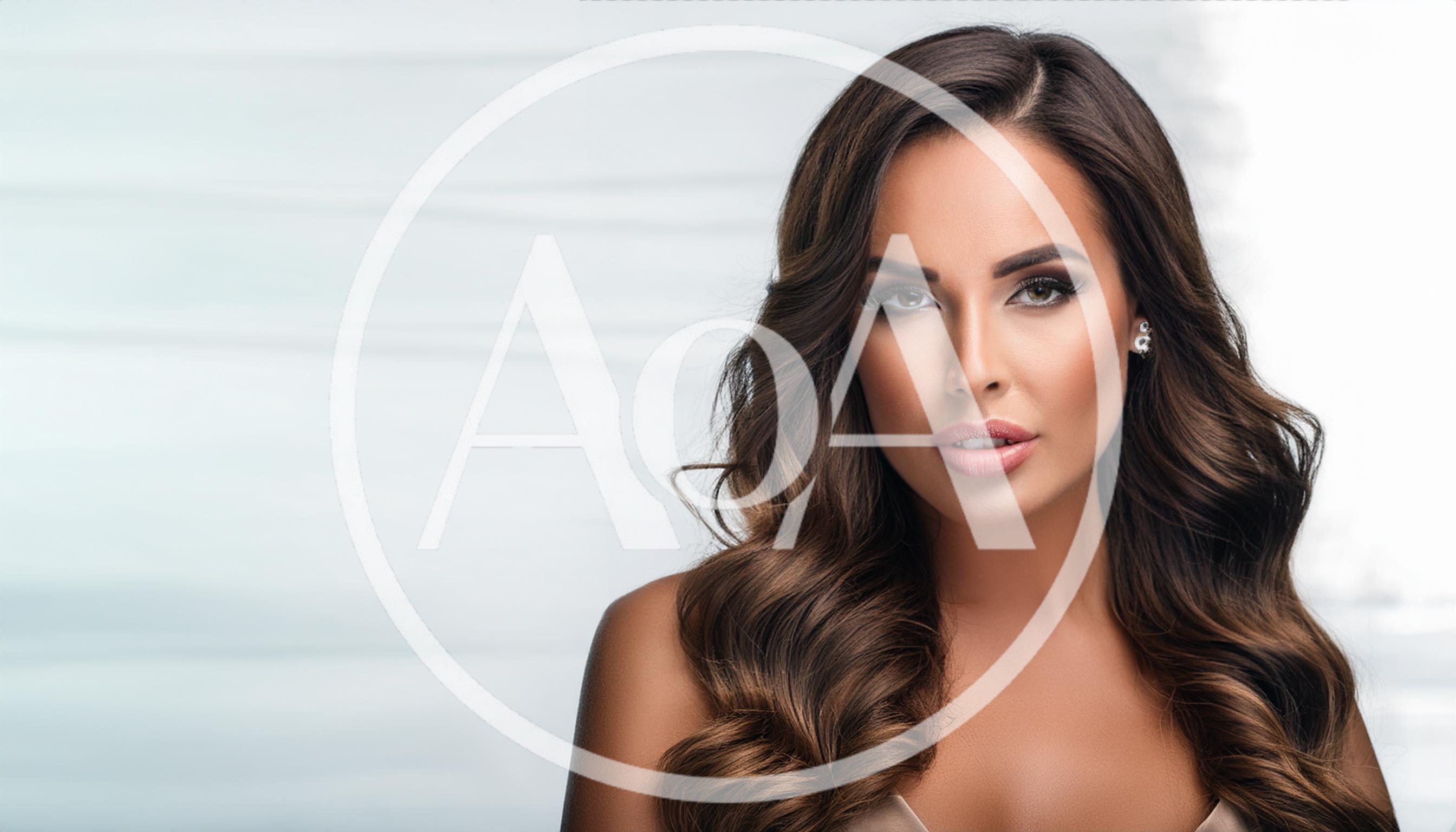 Portrait Of A Beautiful Woman With Wavy Brown Hair
