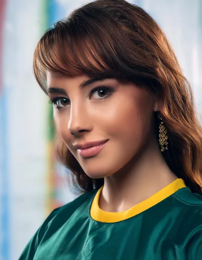 Portrait Of A Young Woman In A Green Jersey