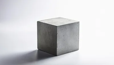 Concrete Cube Isolated On White Background