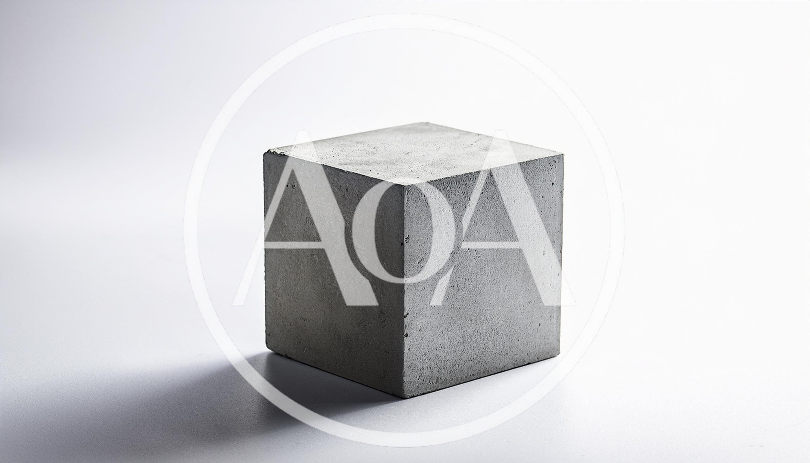Concrete Cube Isolated On White Background