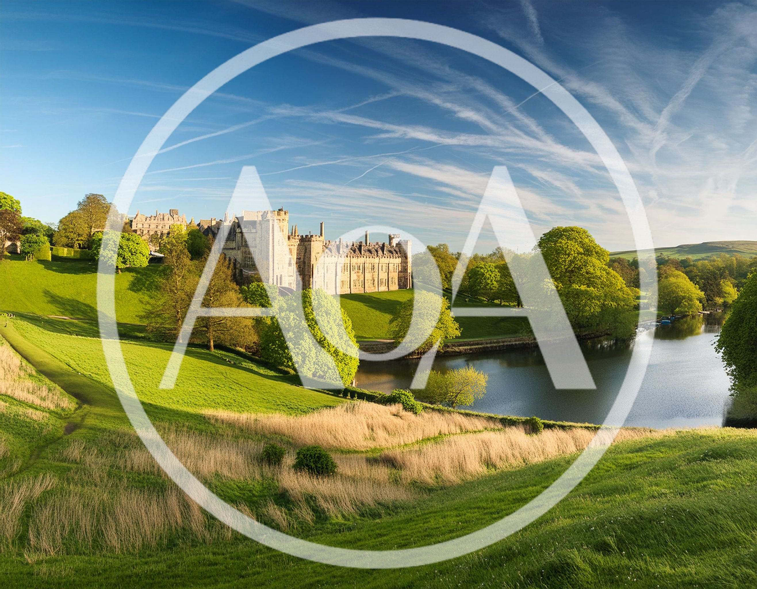Alnwick Castle Overlooking The River Aln In Northumberland
