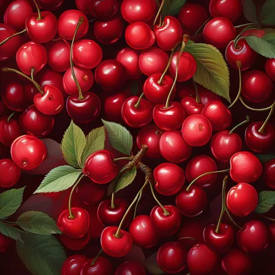 Fresh Ripe Red Cherries Background