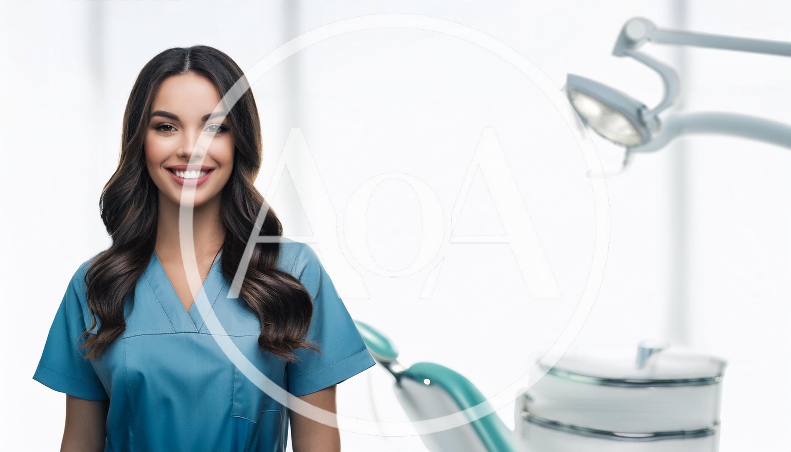 Smiling Female Dentist In Professional Scrubs