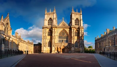 West Front of Peterborough Cathedral in England