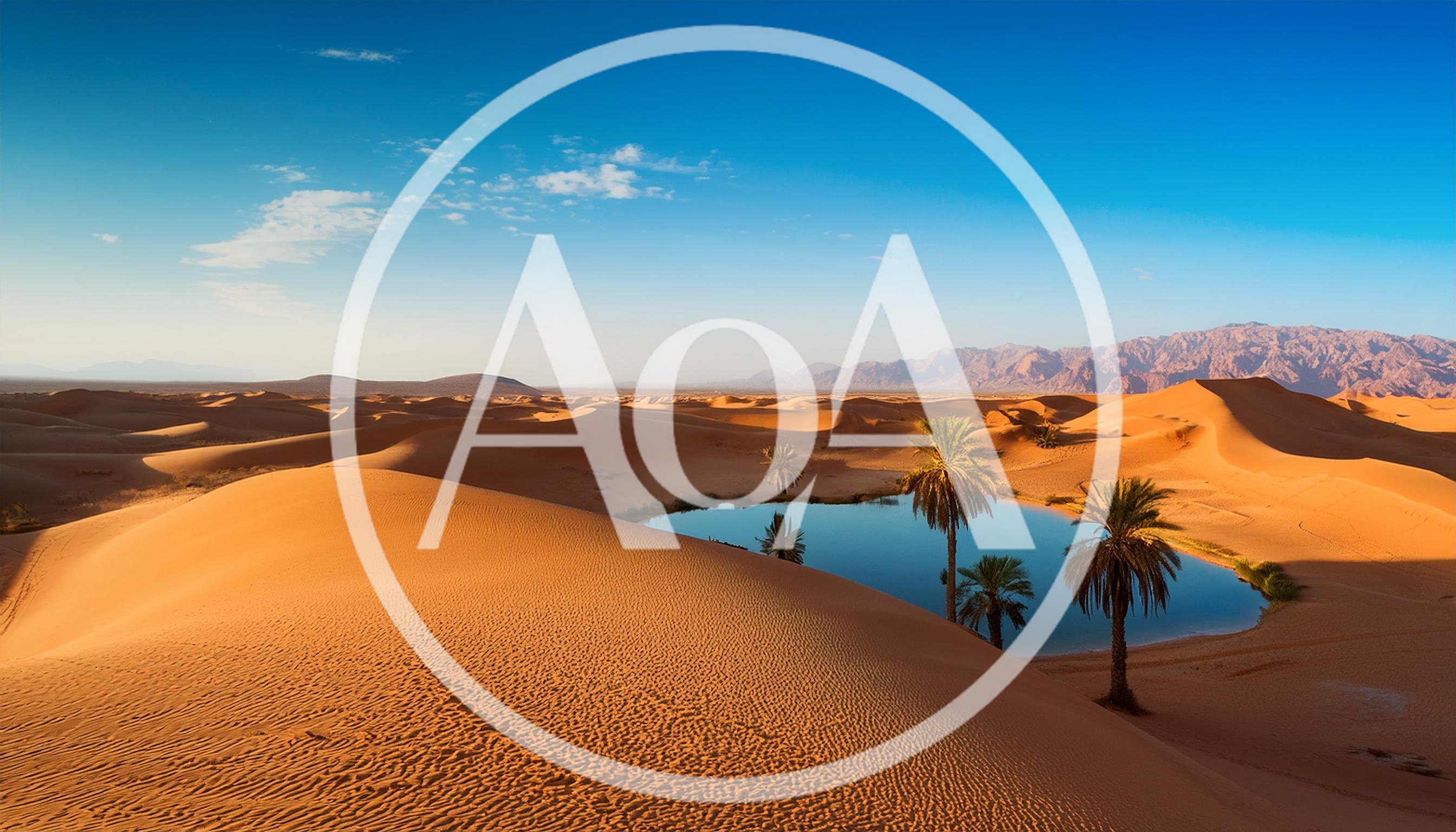 Oasis With Palm Trees In The Sahara Desert