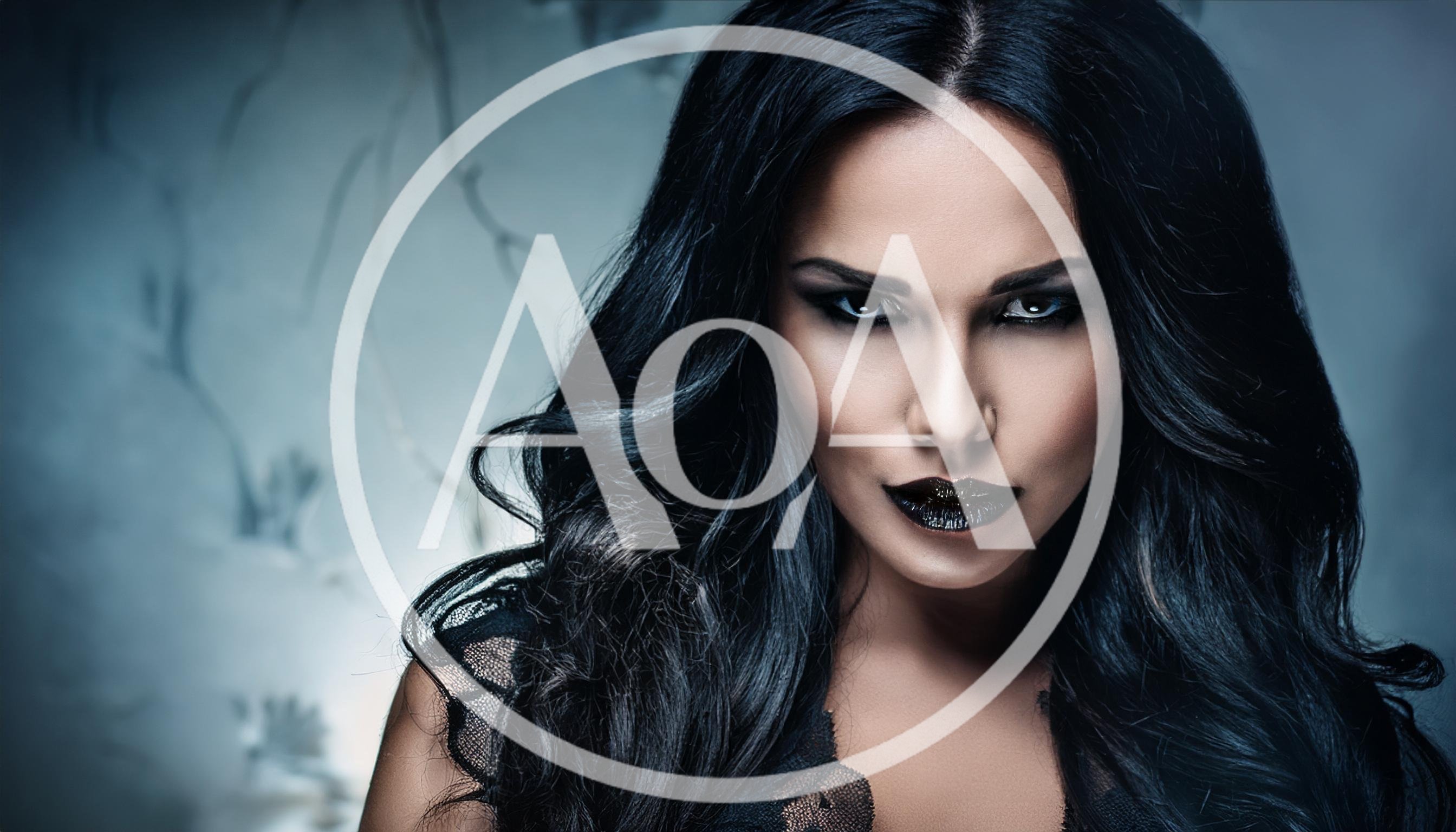 Portrait Of A Beautiful Woman With Dark Makeup
