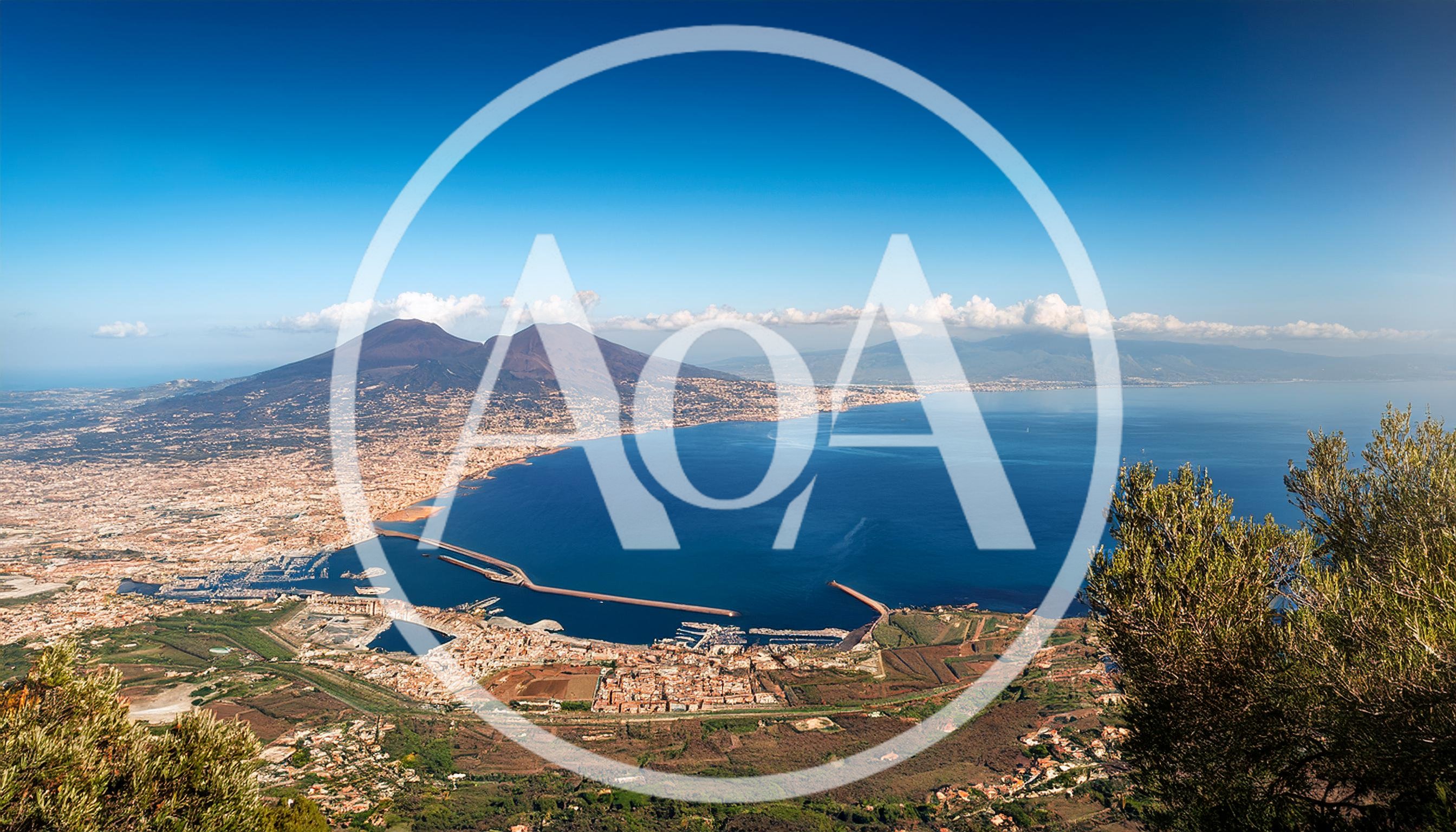 Aerial View Of Mount Vesuvius And The Bay Of Naples