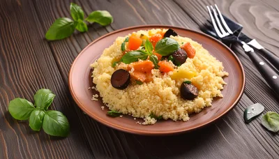 Couscous Salad With Roasted Vegetables And Fresh Basil