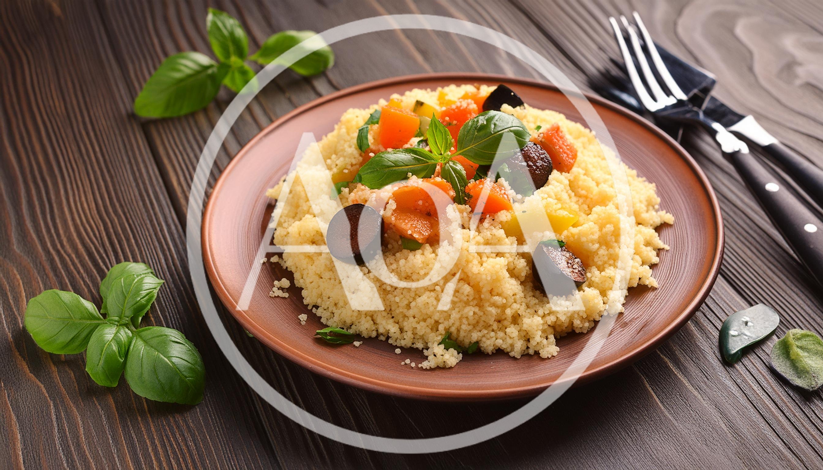 Couscous Salad With Roasted Vegetables And Fresh Basil