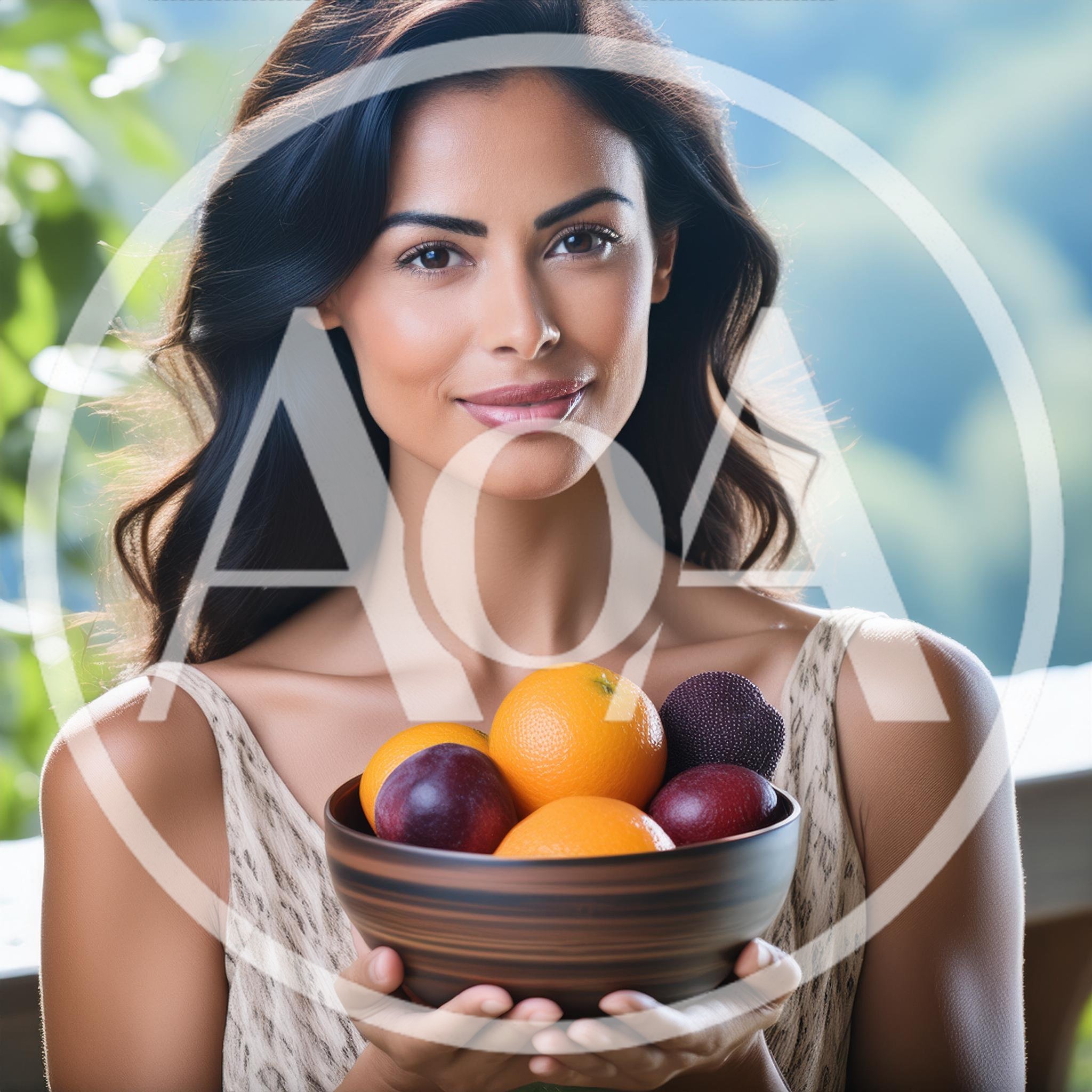 Woman Holding A Bowl Of Fresh Fruit