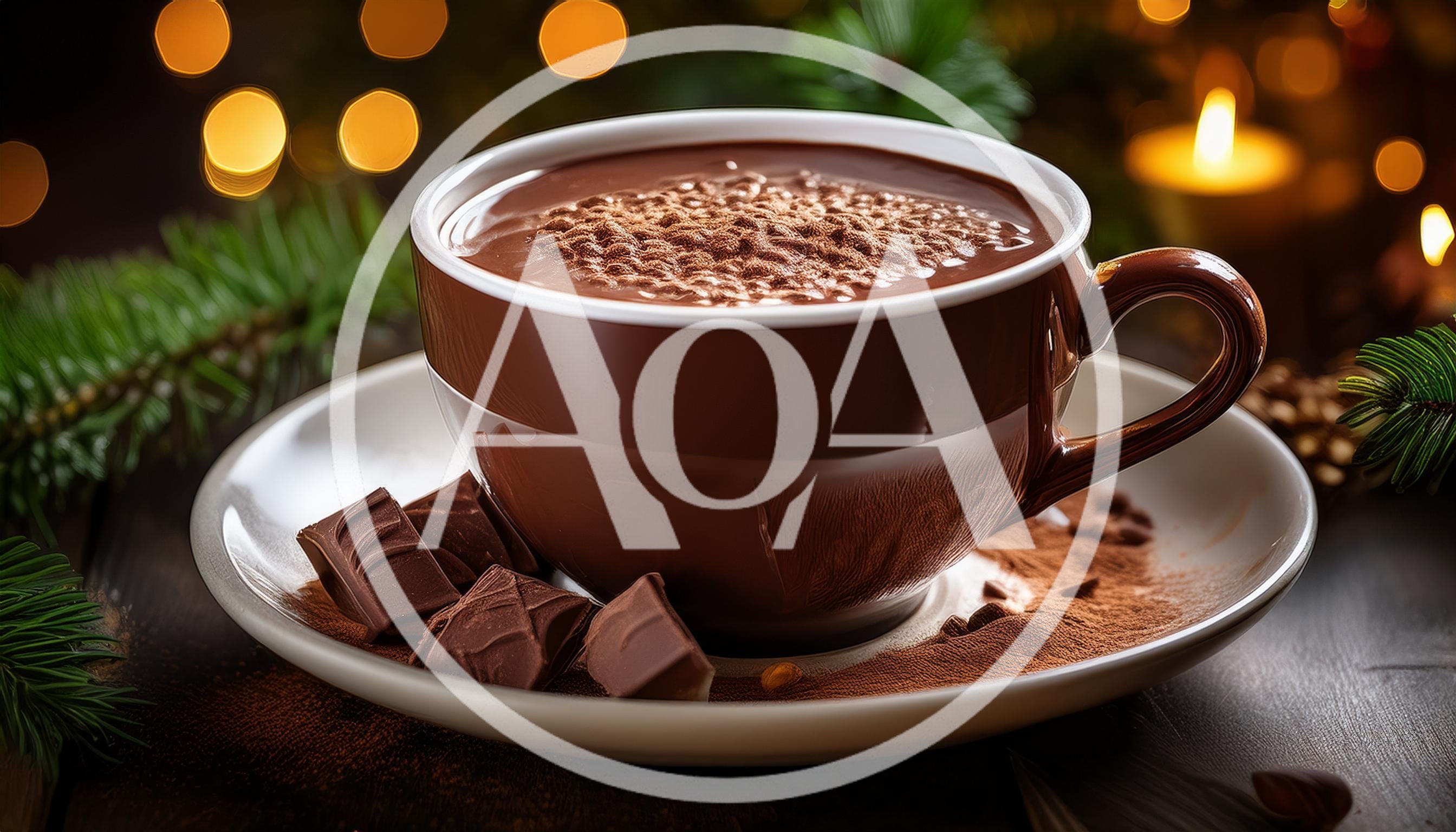 Hot Chocolate Cup With Chocolate Chunks And Cocoa Powder