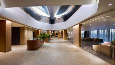 Modern Hotel Lobby Interior With Reception Desk