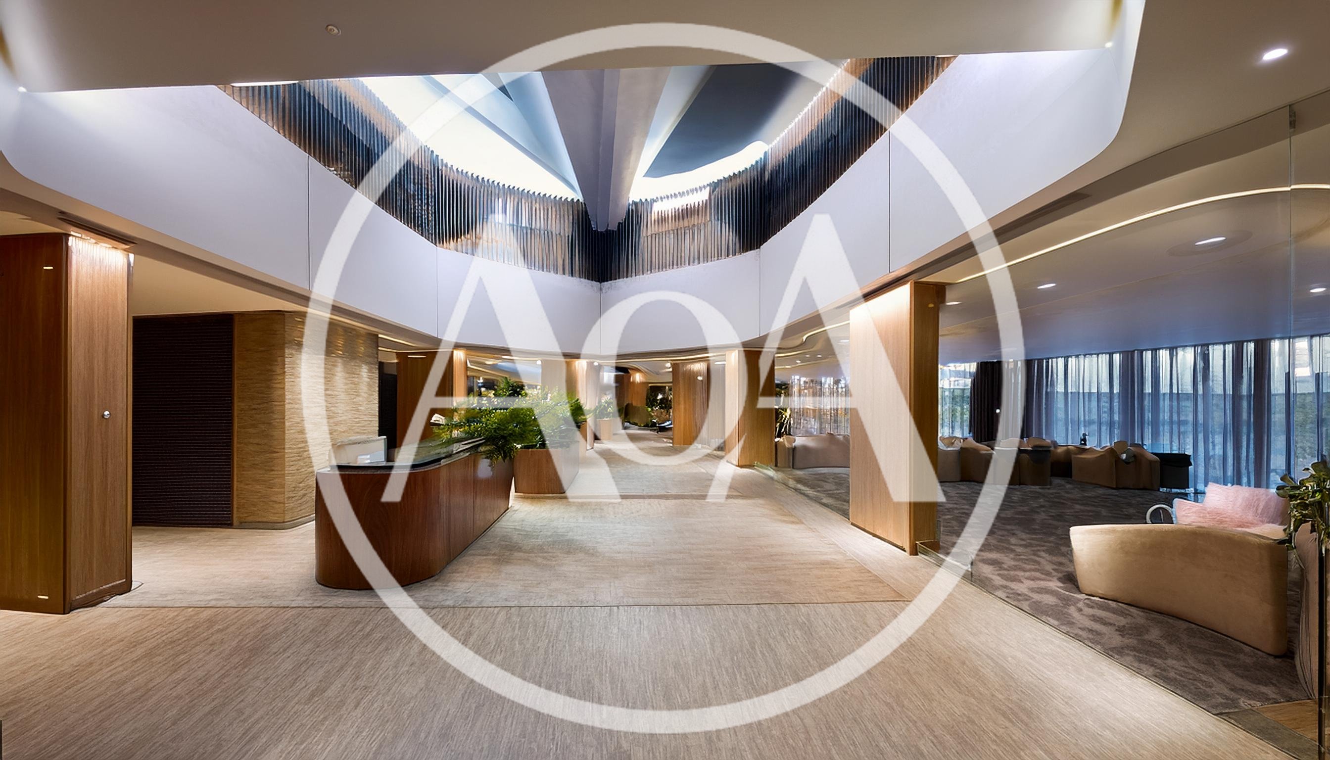 Modern Hotel Lobby Interior With Reception Desk