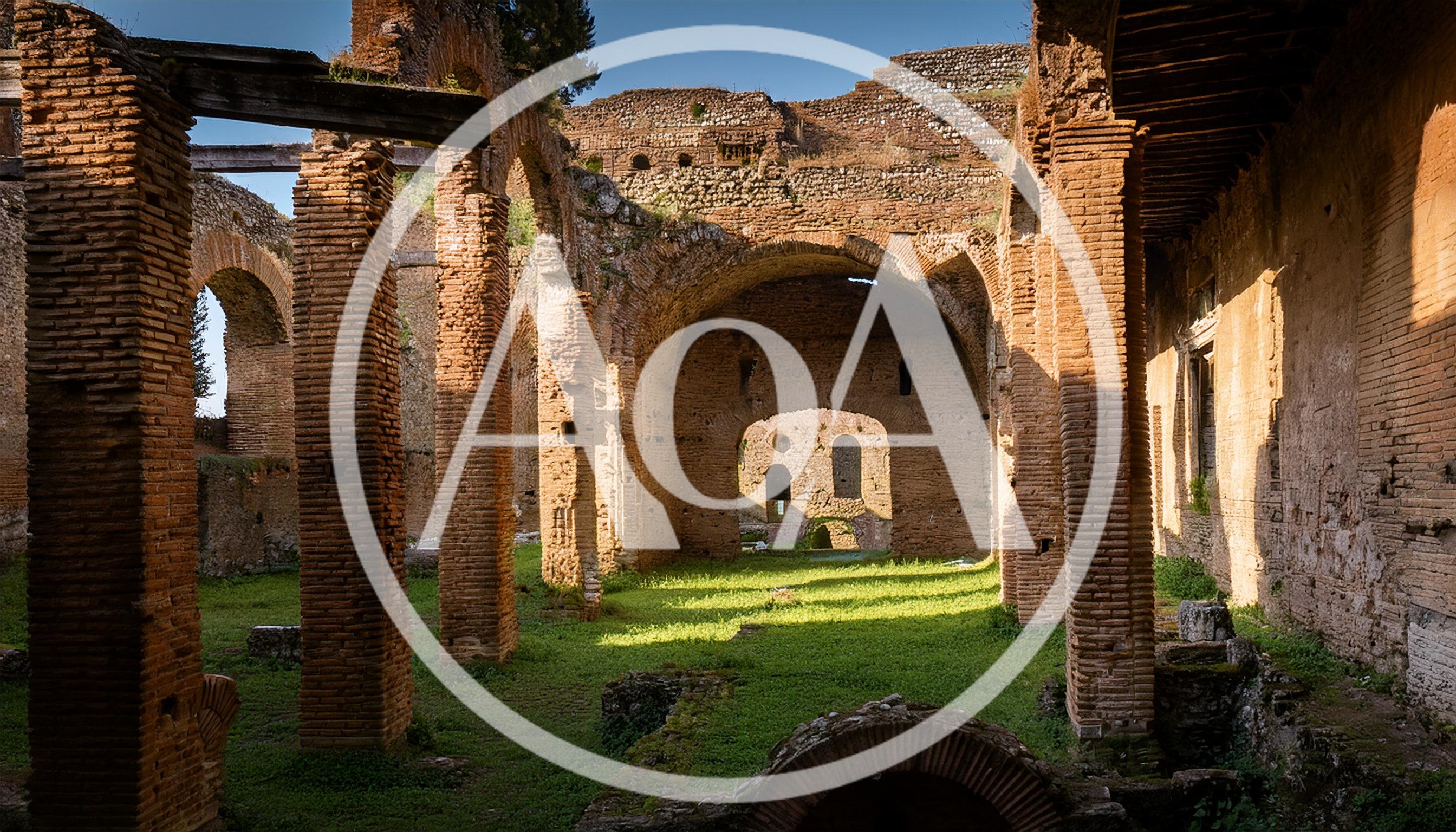 Ancient Roman Brick Ruins At Villa Adriana