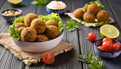 Fresh Falafel Balls Served In A Bowl