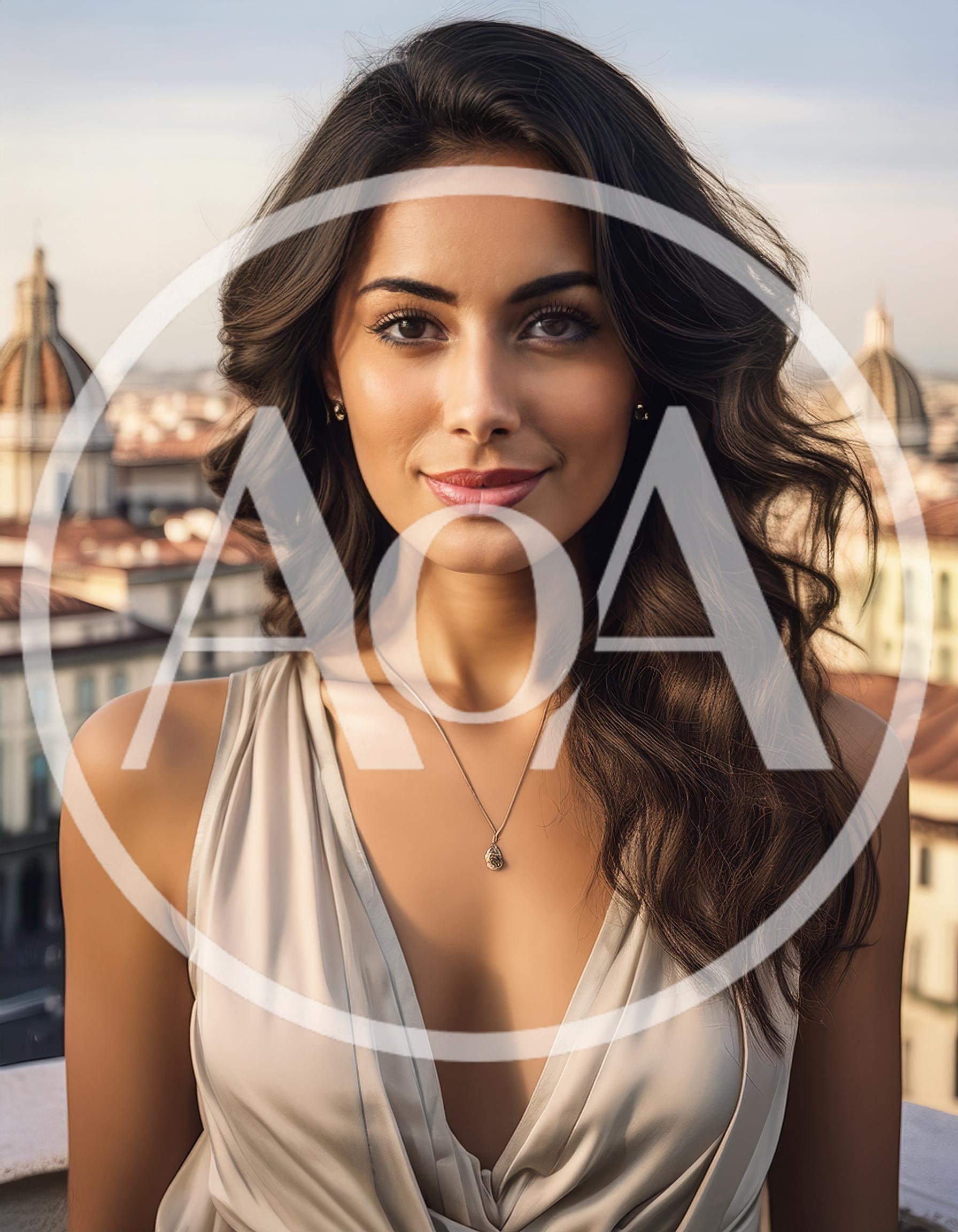 Portrait Of A Beautiful Woman In Rome