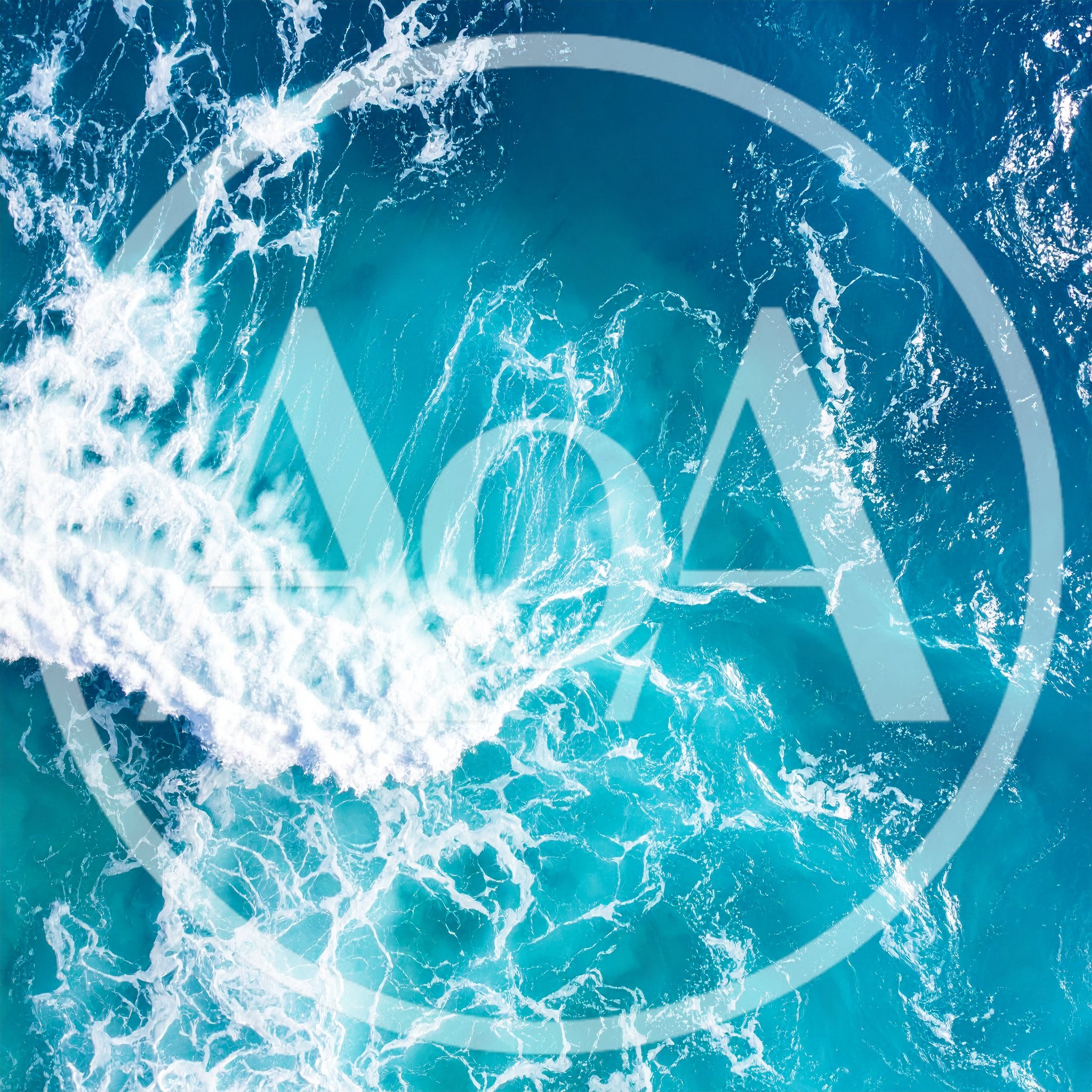 Aerial View Of Crashing Ocean Waves