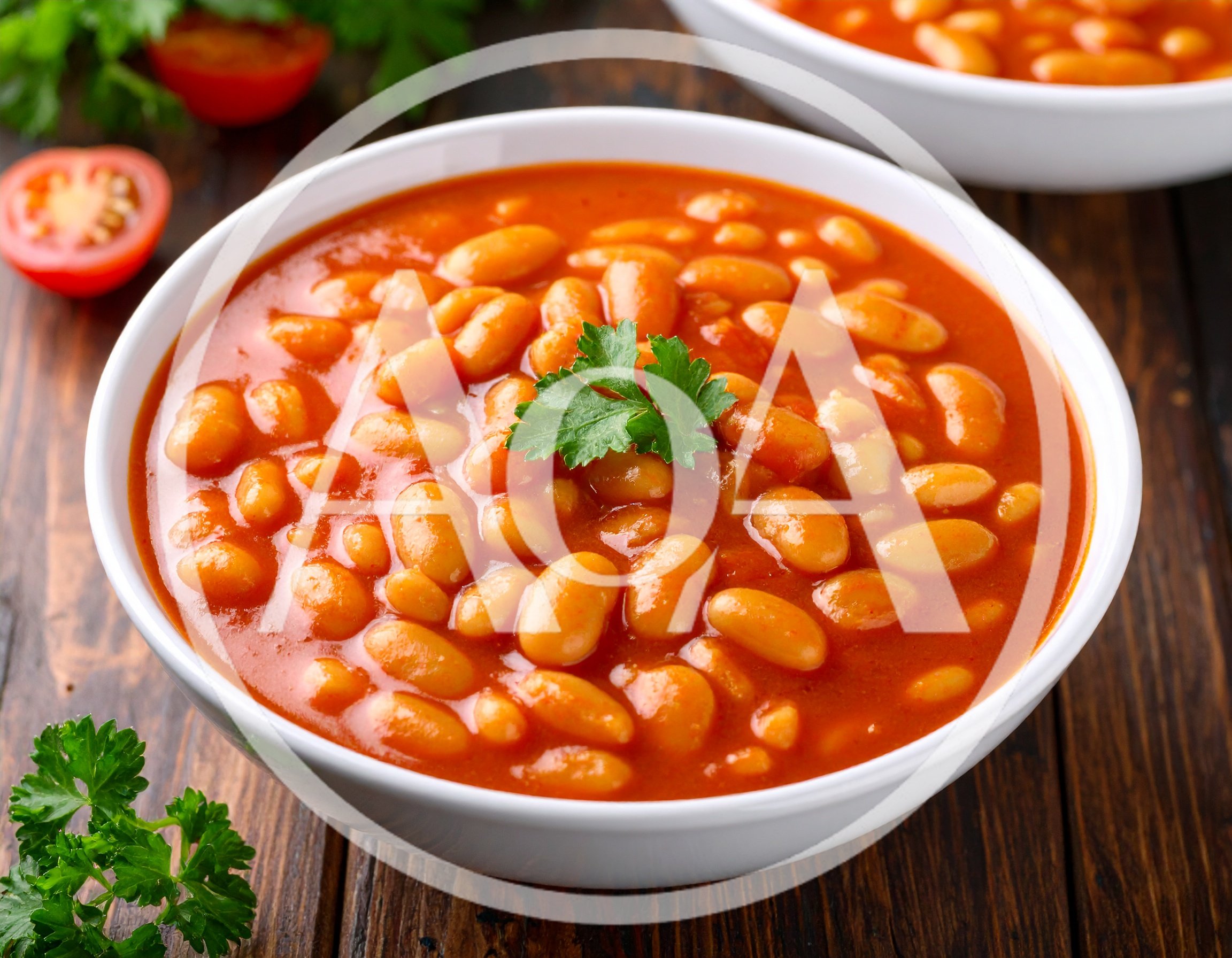 Bowl Of Baked Beans In Tomato Sauce