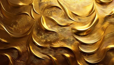 Abstract Golden Liquid Metal Wave Texture