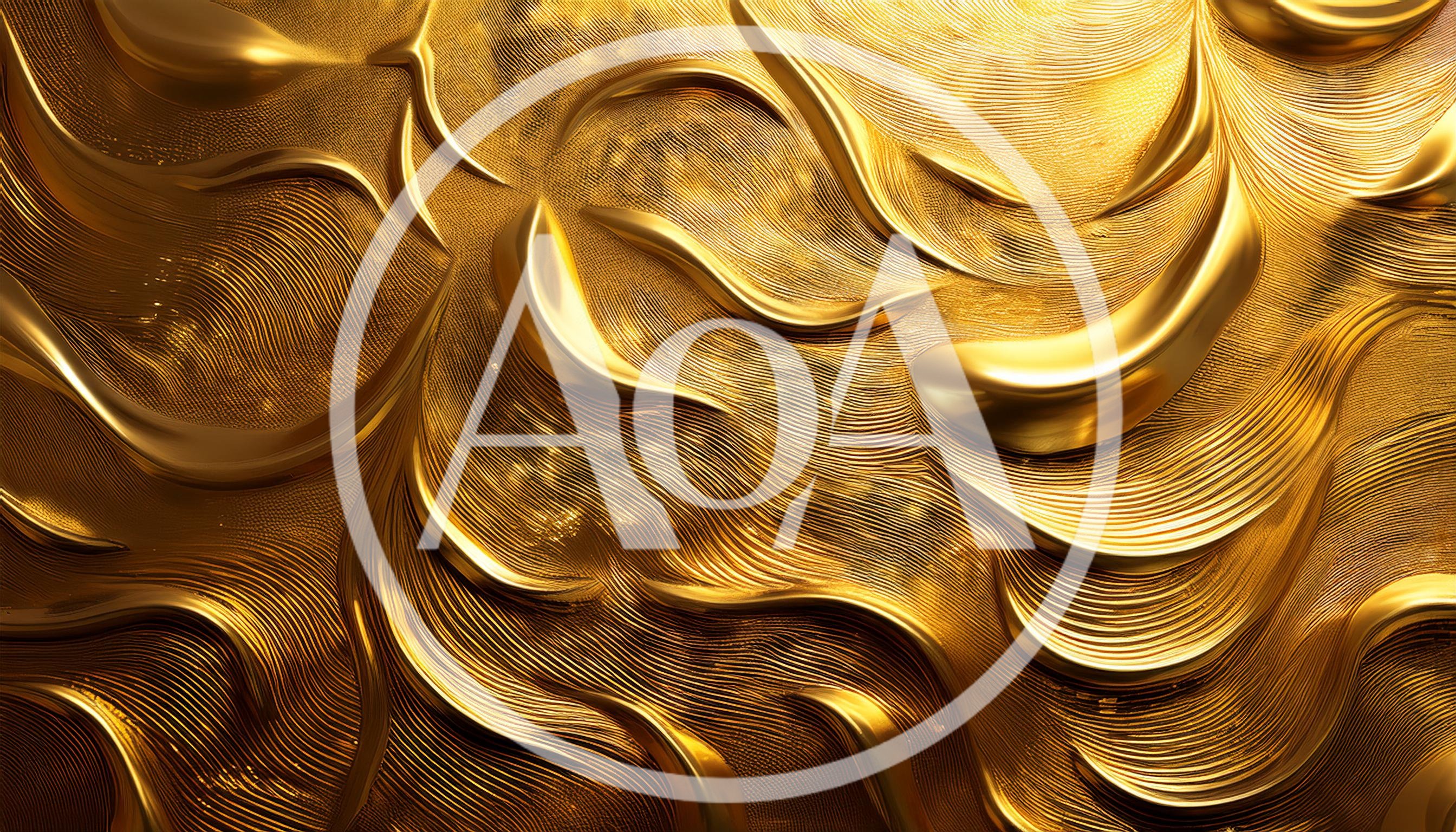 Abstract Golden Liquid Metal Wave Texture