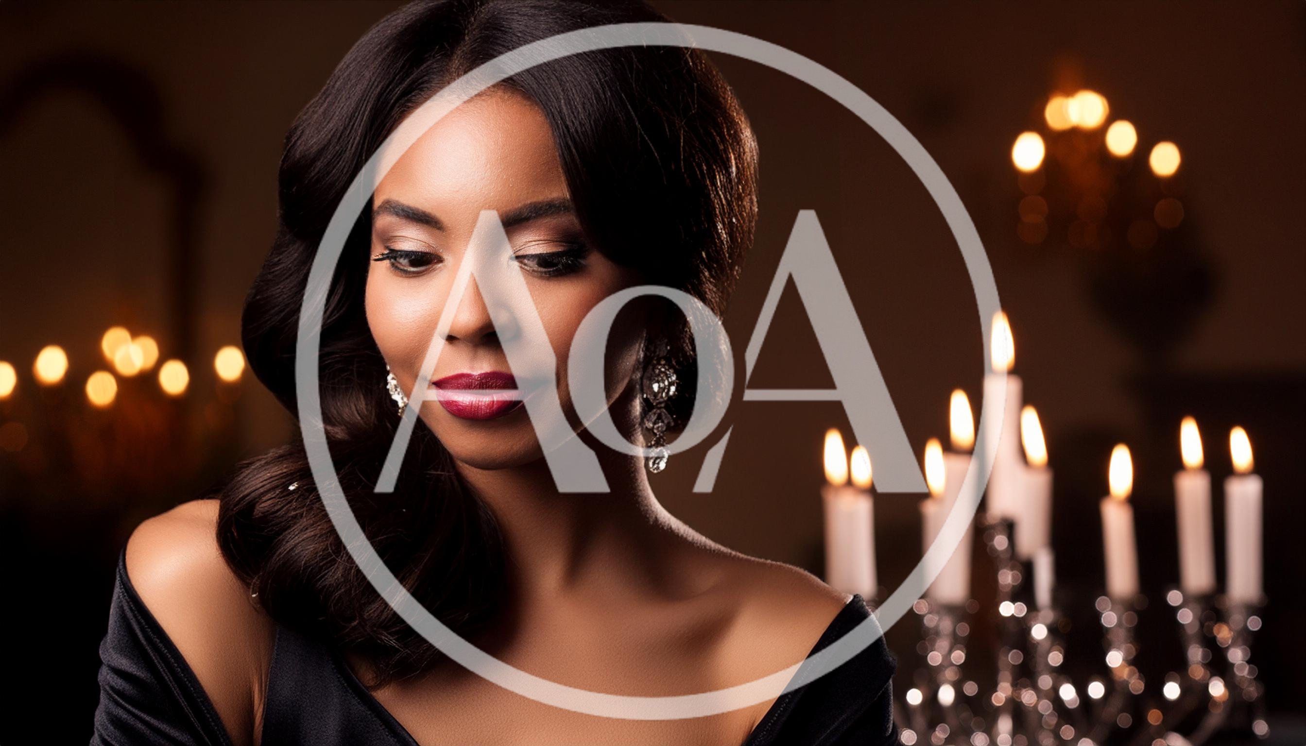 Elegant Woman With Dark Hair In Candlelit Setting