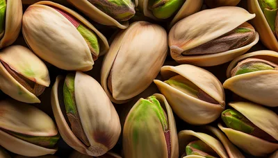 Close Up Of Roasted Pistachio Nuts In Shells
