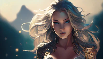 Portrait Of A Fantasy Elven Warrior Woman