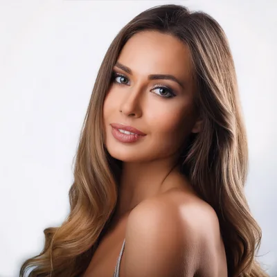 Portrait Of A Beautiful Woman With Long Wavy Hair