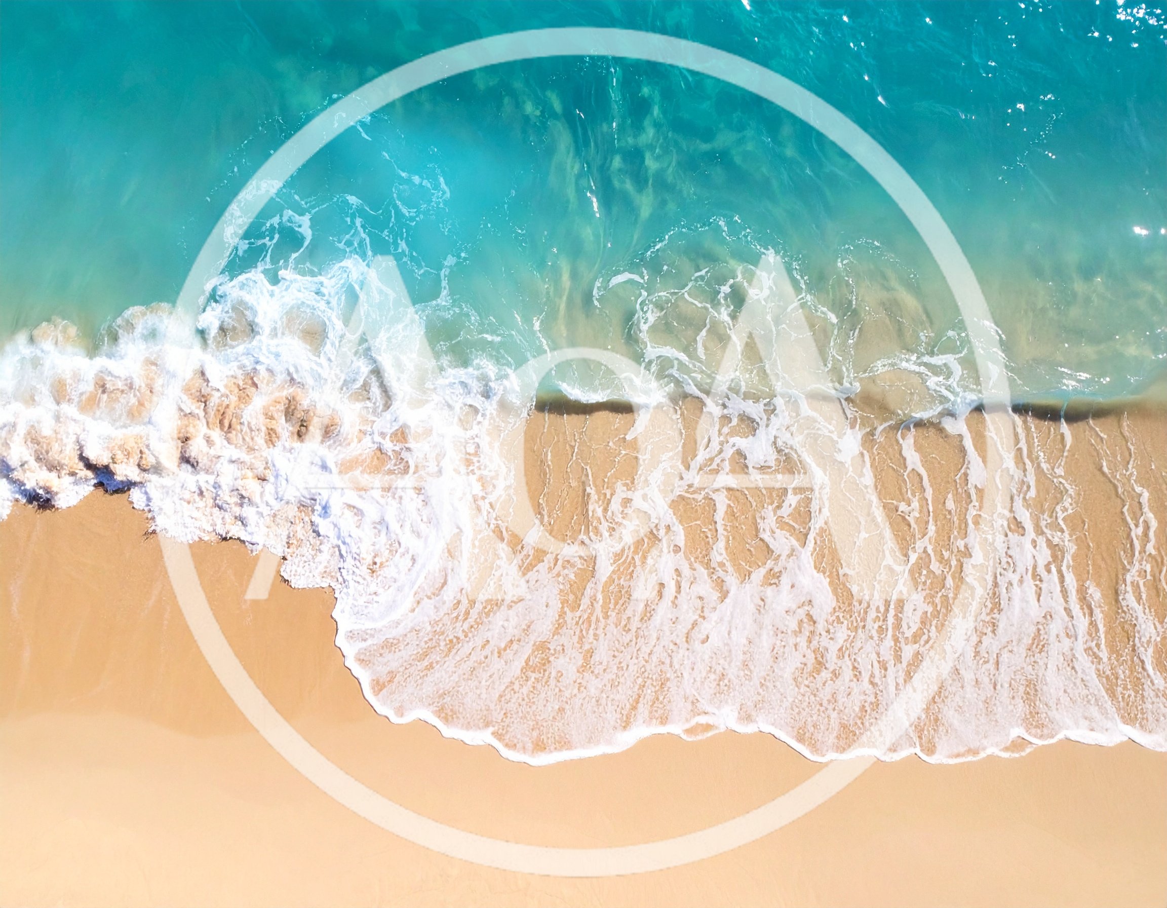 Aerial View Of Tropical Beach Waves