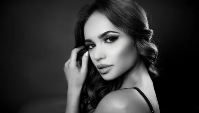 Portrait Of A Beautiful Woman With Glamorous Makeup