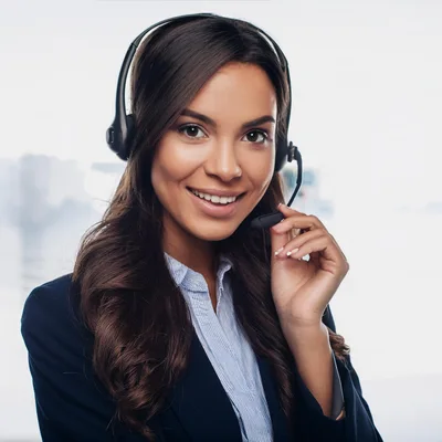 Professional Customer Service Representative Wearing Headset