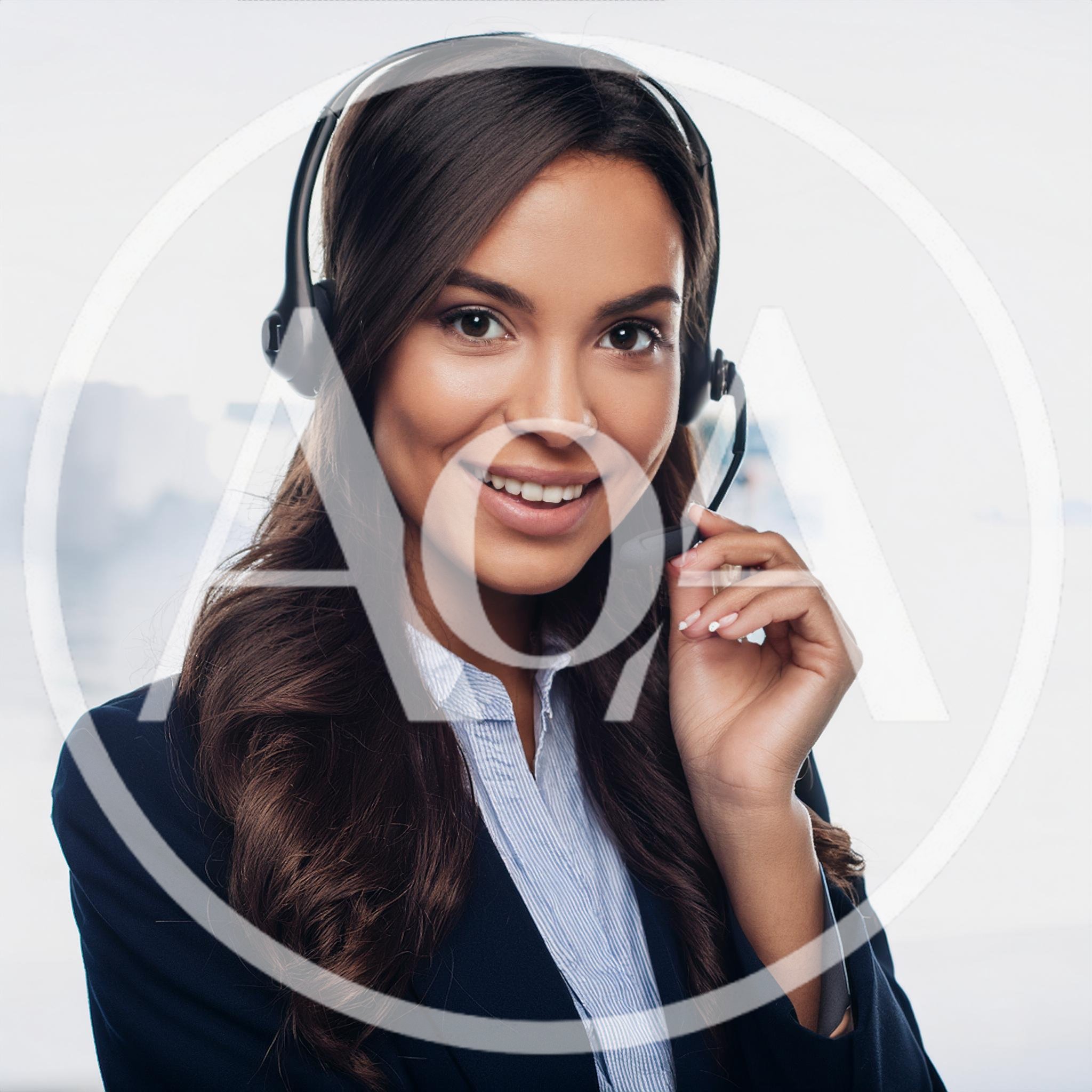 Professional Customer Service Representative Wearing Headset