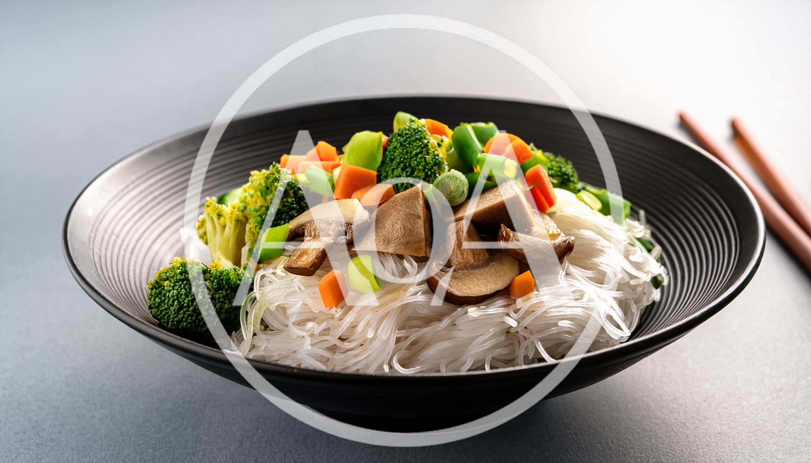 Bowl Of Stir Fried Glass Noodles With Vegetables