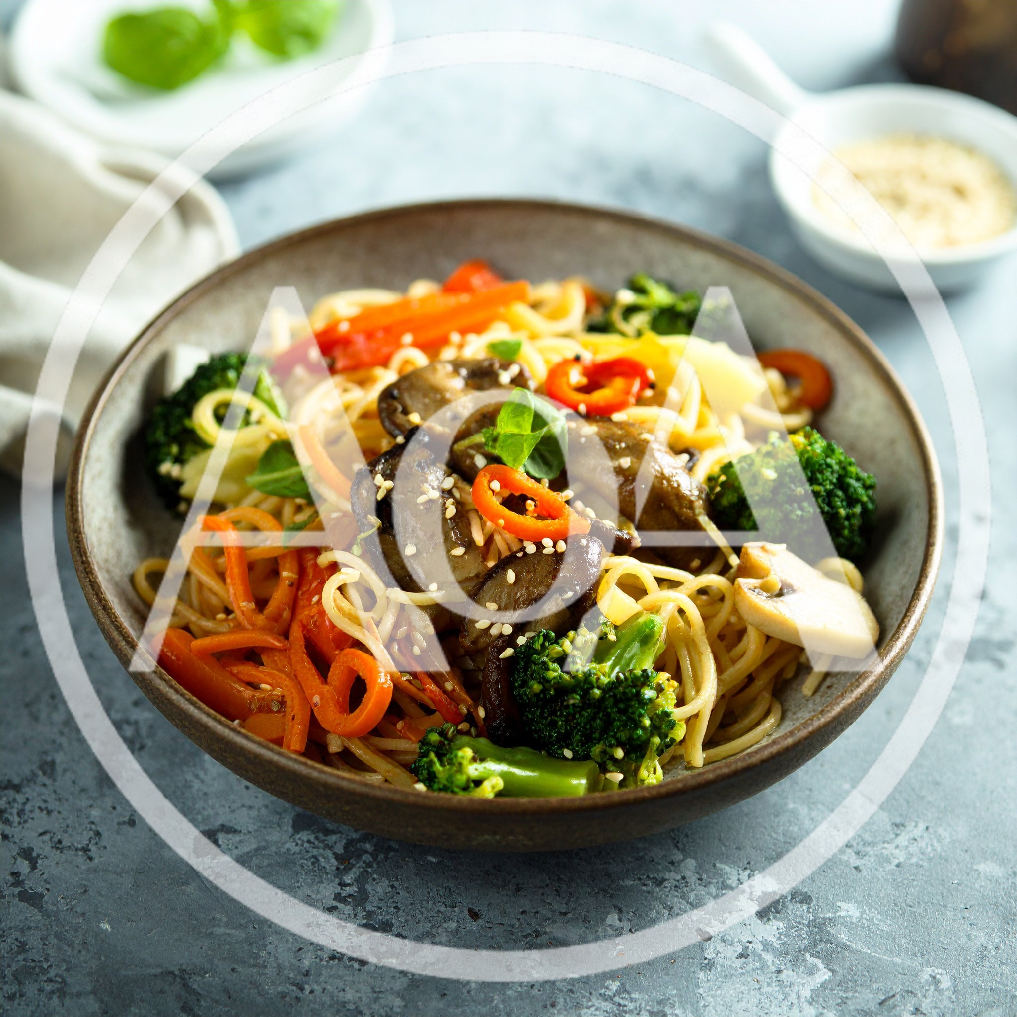 Bowl of Vegetable Stir Fry Noodles
