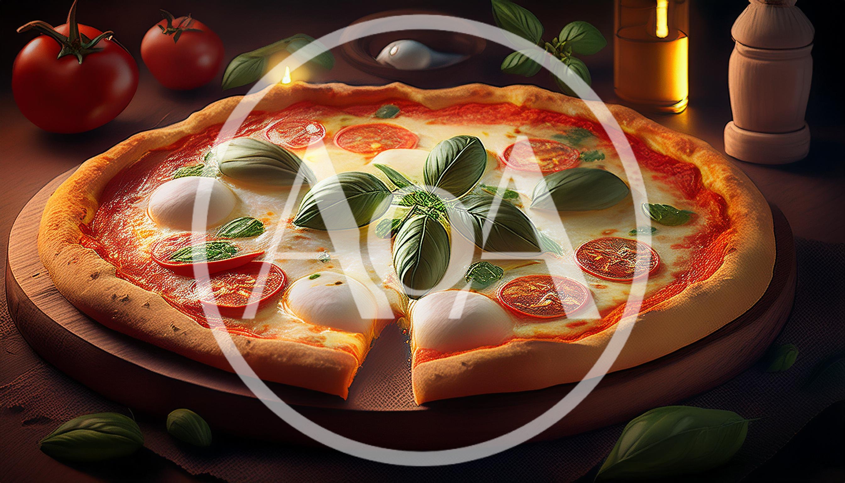 Fresh Margherita Pizza On A Wooden Board