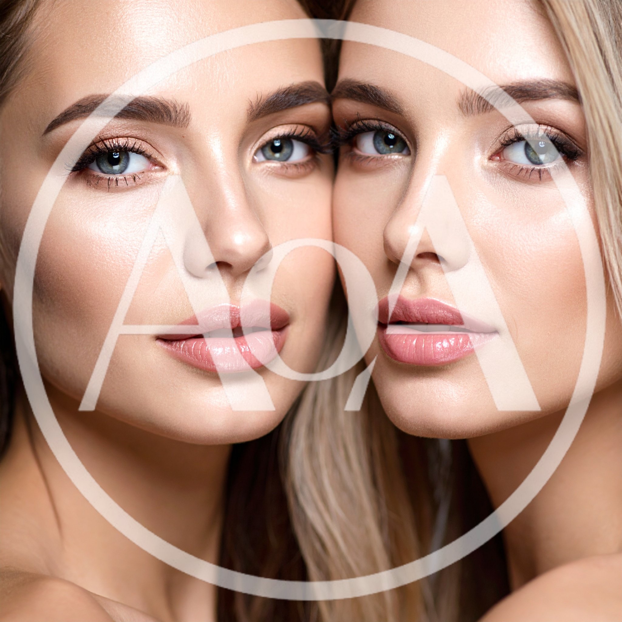 Close Up Portrait Of Two Beautiful Blonde Women