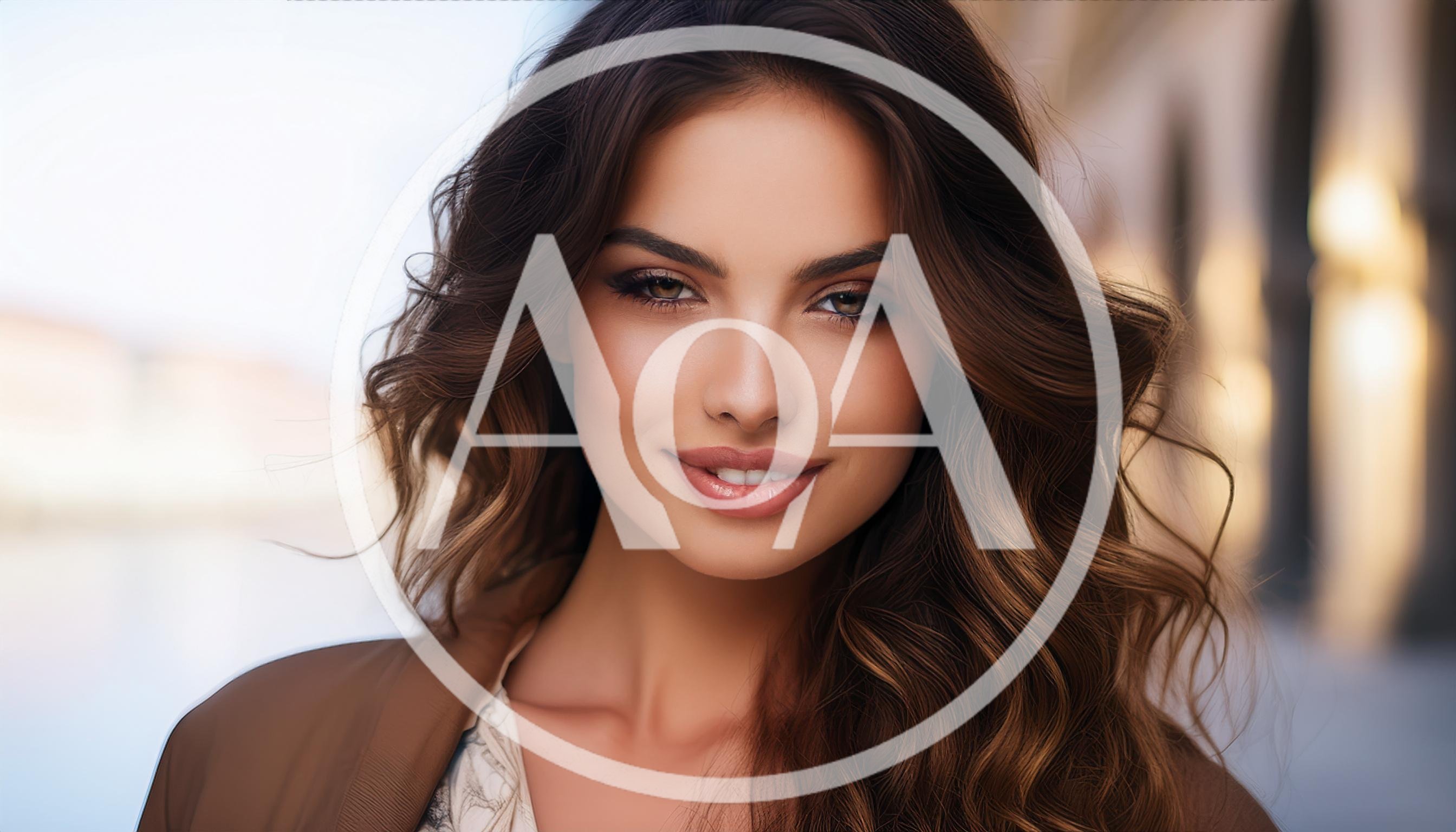 Portrait Of A Beautiful Young Woman With Wavy Hair