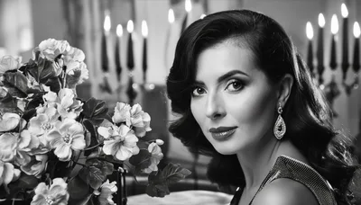Elegant Woman With Vintage Hairstyle And Jewelry
